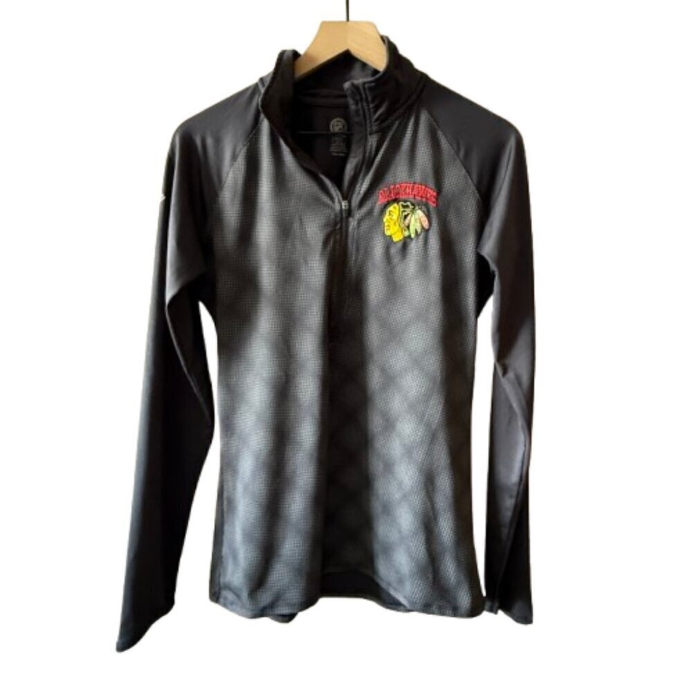 Women's M NHL Chicago Blackhawks 1/4 Zip Athletic Pullover